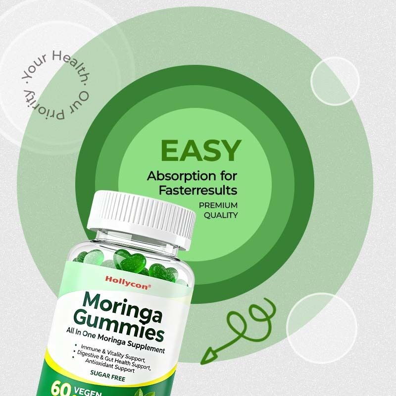 All in One Moringa Supplement for Immune & Vitality Digestive & Gut Health Antioxidant Support Moringa Gummies