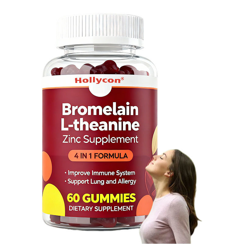Private Label Bromelain L-theanine Zinc Supplement Vegan Supplements for Kids Adults Quercetin Gummies