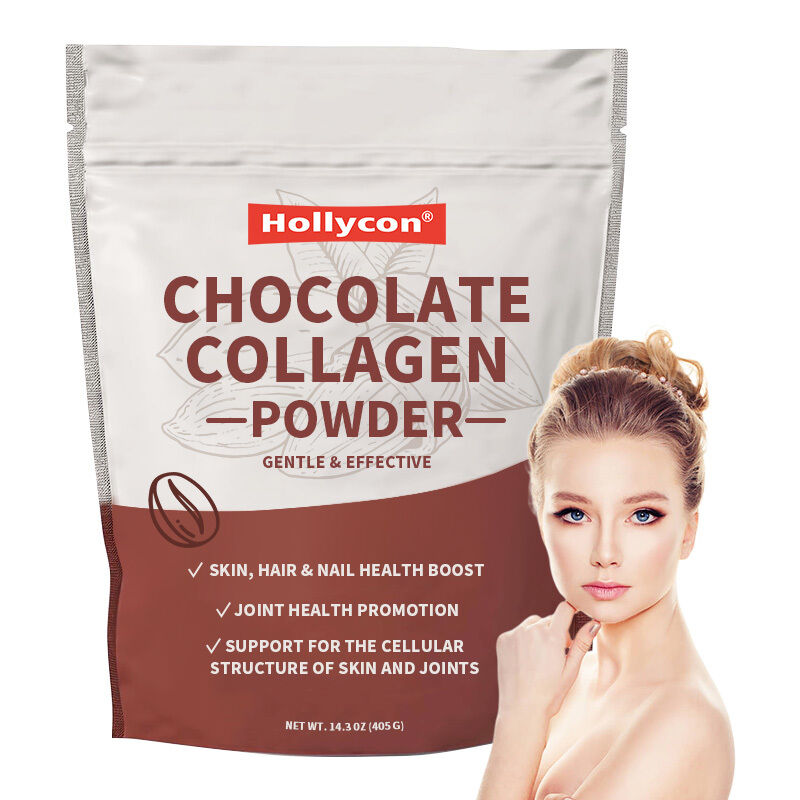 OEM Collagen Peptides Powder Hair Skin Nail Joint Support Type I & III Grass-Fed Collagen Supplements Chocolate Collagen Powder