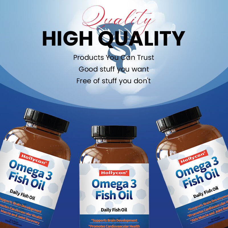 OEM Daily Fish Oil Omega 3 Supplement for Women and Men with EPA & DHA Supports Joint Health Omega 3 Fish Oil