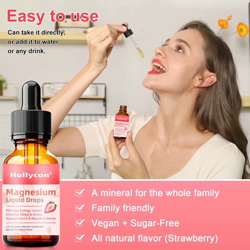 High Potent Magnesium Complex Supplement for Improve Sleep  and Bones & Muscle Growth Support Magnesium Liquid Drops