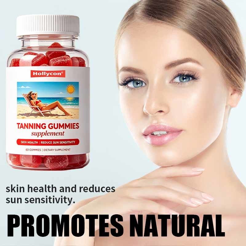 Factory Tanning Gummies Supports Natural Glow & Skin Health Reduces Sun Sensitivity Astaxanthin Beta-carotene Supplement