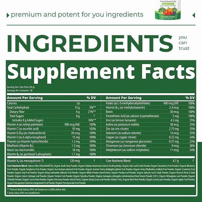 Factory Adult Super Greens Multivitamin Gummies Digestive Health & Immune Support Daily Greens Supplement
