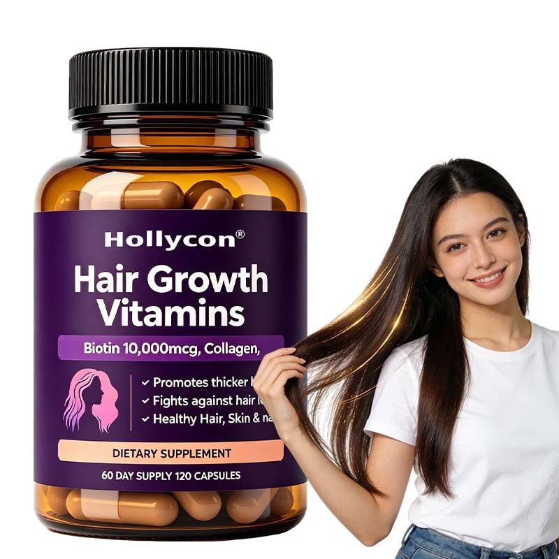 OEM/ODM Hair Growth Vitamins for Women with Biotin, Collagen, Saw Palmetto, Stronger & Healthier Hair, Skin and Nails Support