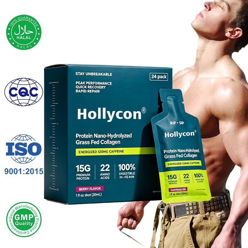 OEM/ODM 15g Protein Collagen Oral Shot Nano Hydrolyzed Caffeinated Fitness Routine Liquid Supplement