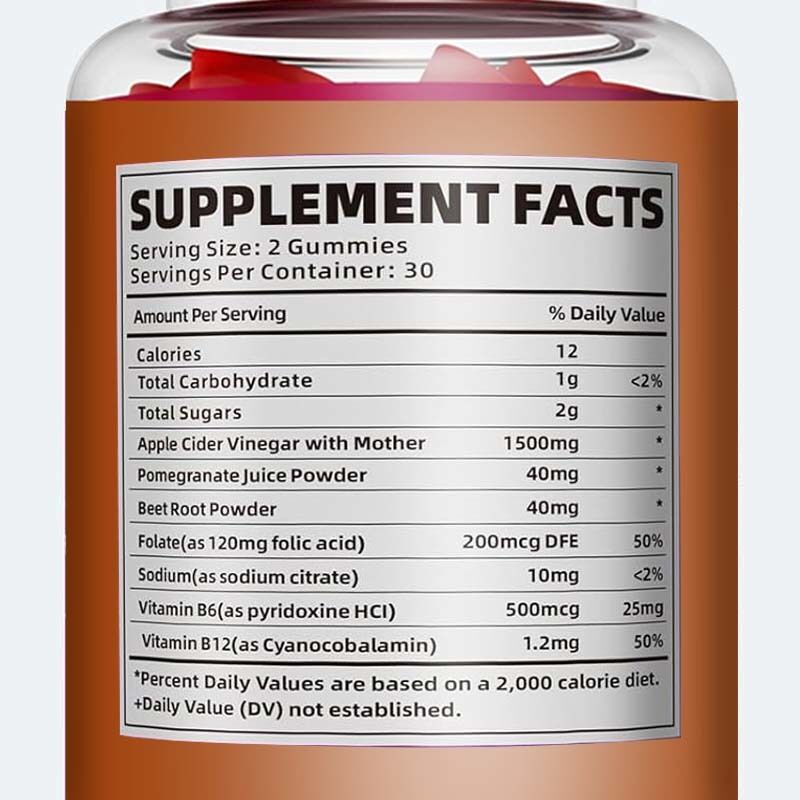 Advance Weight Loss Supplement for Boost Energy Detox & Cleanse Hair & Skin Digestive Support Apple Cider Vinegar Gummies