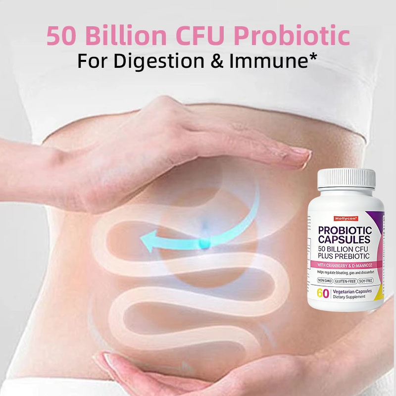 Wholesale Private Label Probiotic Capsules 50 Billion CFU Immune Support Digestive Health Prebiotic Dietary Supplement