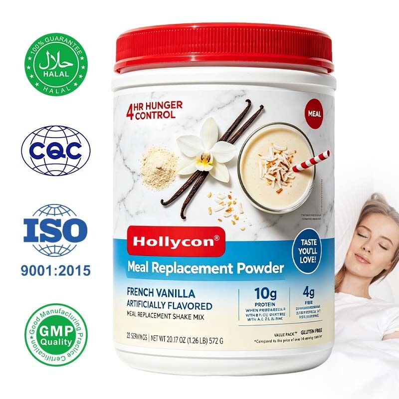 Factory Sell Meal Replacement Powder French Vanilla Flavor Vitamins Minerals Protein Fiber Long Lasting Satiety