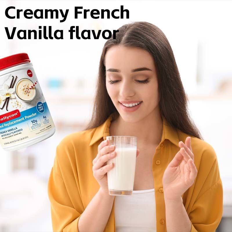Factory Sell Meal Replacement Powder French Vanilla Flavor Vitamins Minerals Protein Fiber Long Lasting Satiety
