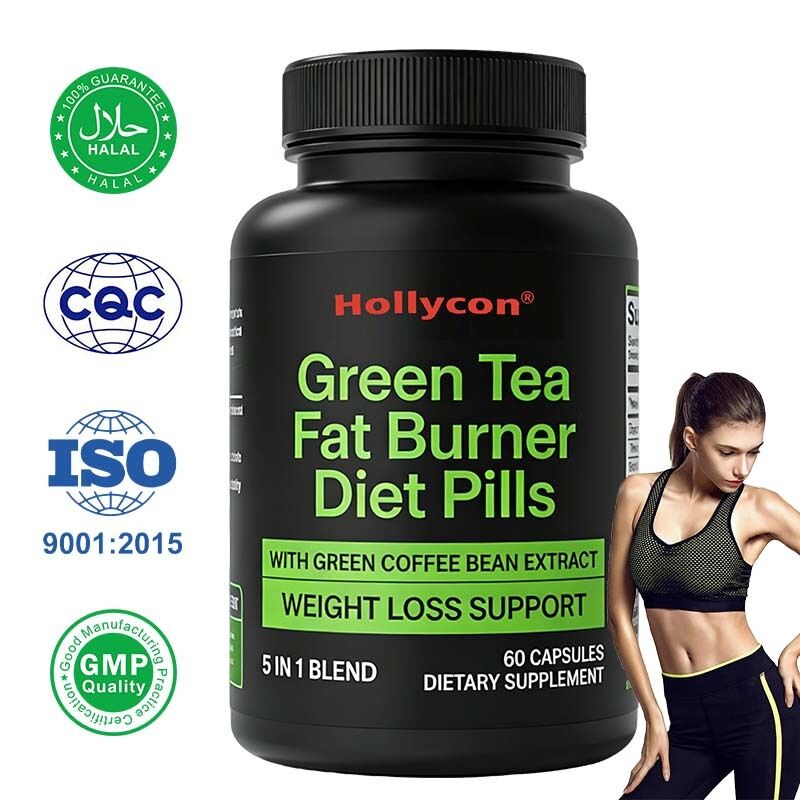 Factory Green Tea Extract Capsule Promotes Energy Metabolic Support Mental Clarity Focus Overall Wellness Slimming Supplement