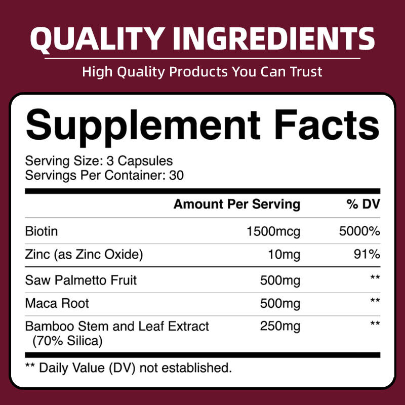 Multi-Vitamin Compound Hair Vitamin Capsules with Private Label Customization and 60 Capsules per Bottle
