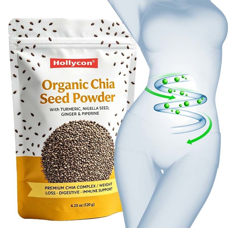 Organic Chia Seed Powder | Mixed Turmeric Ginger & Black Pepper Blend, High Fiber & Protein, Factory Supply