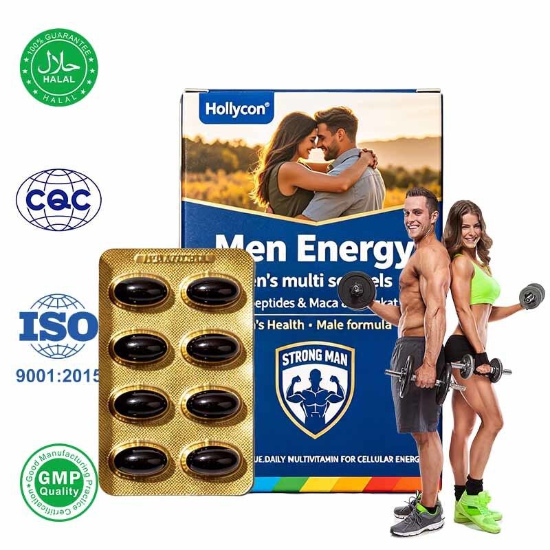 Men's Multi Herbal Softgels with Sea Cucumber & Oyster Peptide - 60 Softgels per Bottle Daily Wellness Supplement Private Label Available