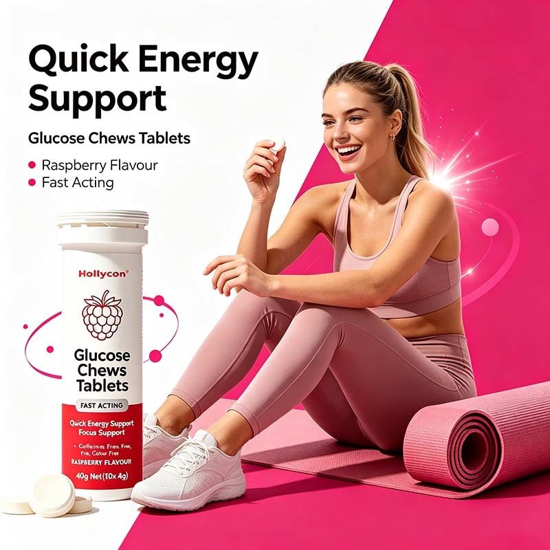 Custom Carbohydrate Compound Formula Chewable Tablets with Refreshing Natural Fruit Flavor and Fine Press Texture