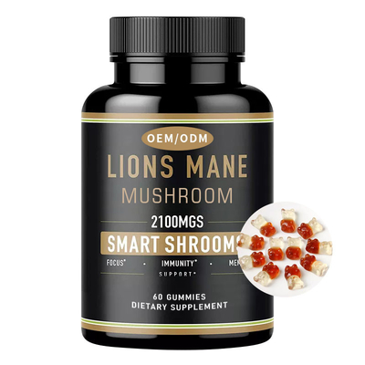 Organic Lions Mane Mushroom Supplement 2100 Mg 60 Gummies