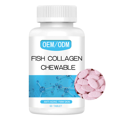 Anti Aging Chewable Fish Collagen Glutathione Capsules Tablets For Skin Whitening
