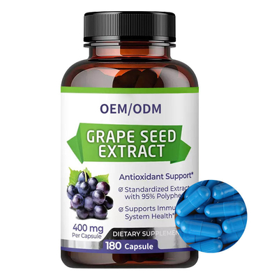 Anti Fatigue Antioxidant Supplements OEM Grape Seed Extract Capsules 400mg