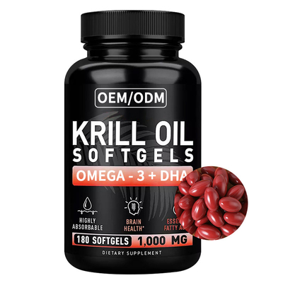 DHA Omega 3 Softgels Krill Oil Capsules Supplements For Heart Health