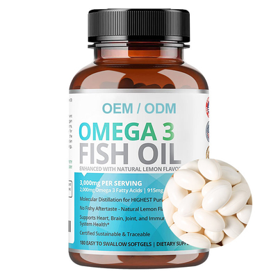 Fish Oil Omega 3 Softgel DHA EPA Capsules For Brain Health