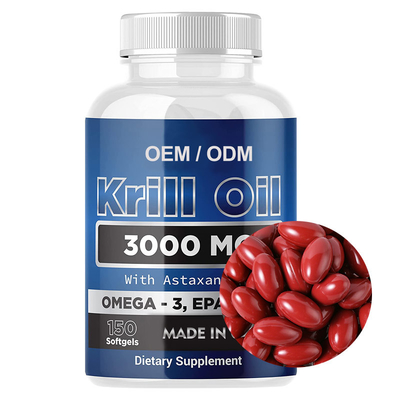 EPA / DHA Omega 3 Softgels Krill Oil Supplements For Heart Health