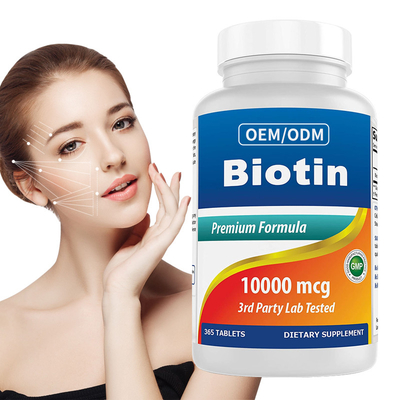 Costomizred Biotin Vitamin B7 Promotes Healthy Hair Skin And Nails 10000mcg 365 Tablets