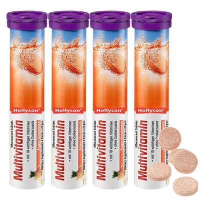 Multivitamin Vitamin C Dietary Supplements OEM 1000Mg Effervescent Tablets 4 Packs 20 pcs
