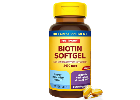 Private Label Biotin Softgels 150PCS Support For Healthy Hair Skin Nail Support Dietary Supplement