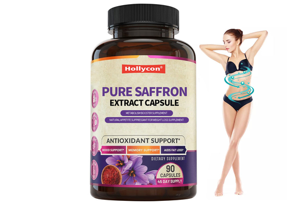 Pure Saffron Extract Capsule Supplement OEM For Healthy Digestion Metabolism Booster
