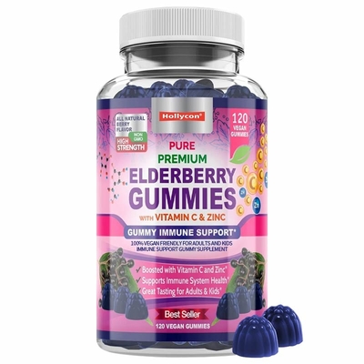 Private Label Elderberry Gummies With Vitamin C And Zinc Adults And Kids Immune Support Gummy