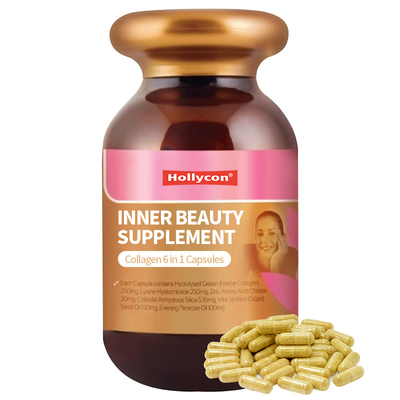 OEM Private Label Inner Beauty Supplement Collagen 6 In 1 Capsules Skin Healthy Supplement