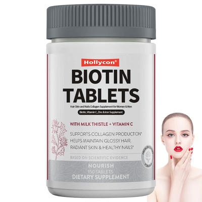 Biotin Tablets Hair Skin And Nails Collagen Supplement For Women & Men Vitamin C, Zinc & Iron Supplement