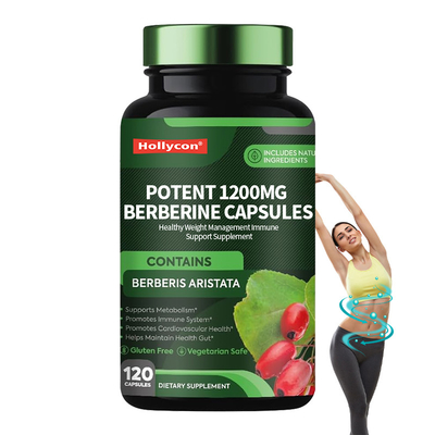 Potent 1200mg Berberine Capsules Healthy Weight Management Immune Support Supplement