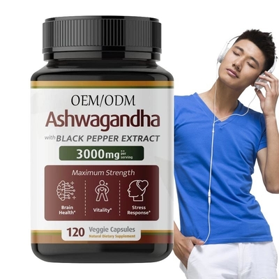 OEM Organic Ashwagandha Capsules Extra Strength 1000mg Energy Support Supplement