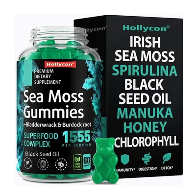 OEM Support Gut Health Immune Energy Detox Thyroid for Women Men Sea Moss Gummies