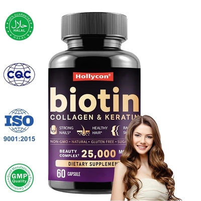 Hair Growth Vitamins Capsules With Biotin Collagen Supports Hair Growth