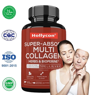 Multi Collagen Capsules Reduces Wrinkles Supports Digestion Bones Joints
