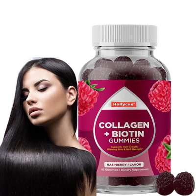 Biotin Gummies with Marine Collagen for Hair Growth and Healthy Skin Nails