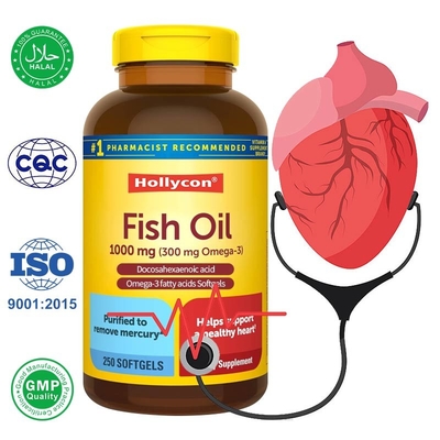 Custom Omega 3 Fatty Acids Fish Oil Softgels Support Healthy Heart