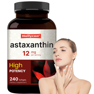 OEM Astaxanthin Softgels For NAtural Antioxidant For Skin 12mg Astaxanthin Softgel