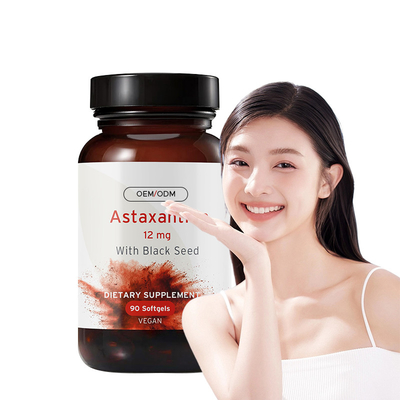 Astaxanthin Softgels For Skin Health Astaxanthin 12mg With Organic Black Seed