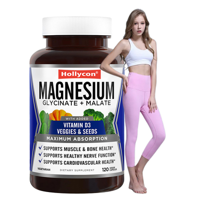 OEM Magnesium Glycinate And Malate Complex Capsules For Bone Health Magnesium Capsules